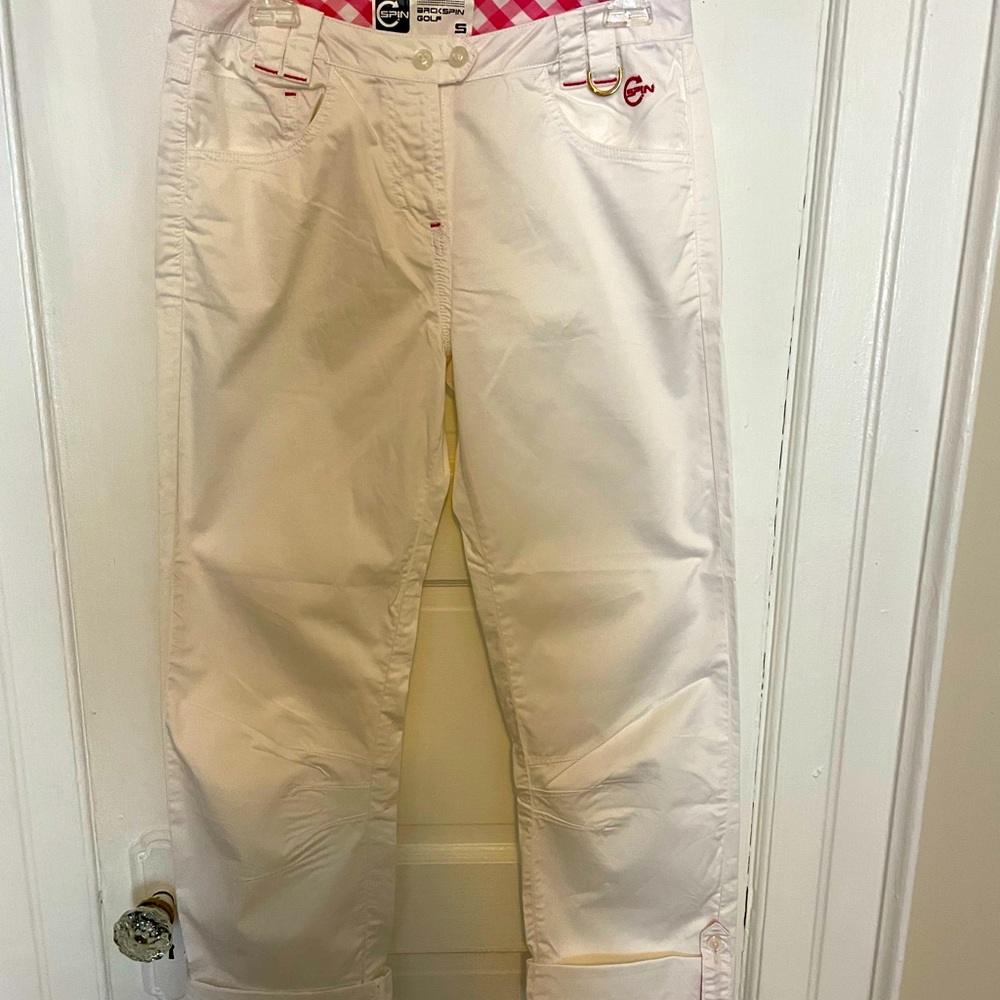 Backspin Small White Womens Golf Pants